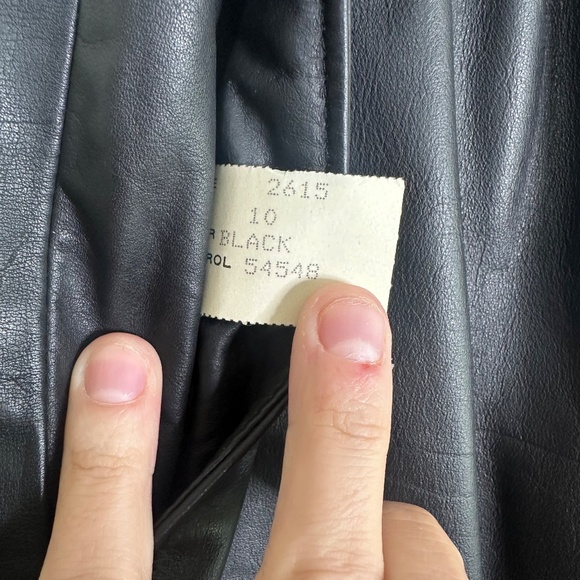 Vintage High Waisted Black Leather Grunge Motorcycle Biker Pants Sz Small - Picture 6 of 10